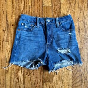 Levi's Blue Distressed Jean Shorts